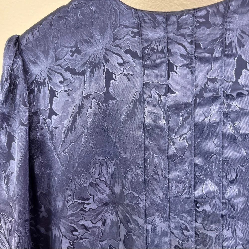 VINTAGE SAMANTHA BLACK Drop waist Dress. 80’s, 90’s. Size 14. Blue polyester - Picture 8 of 9